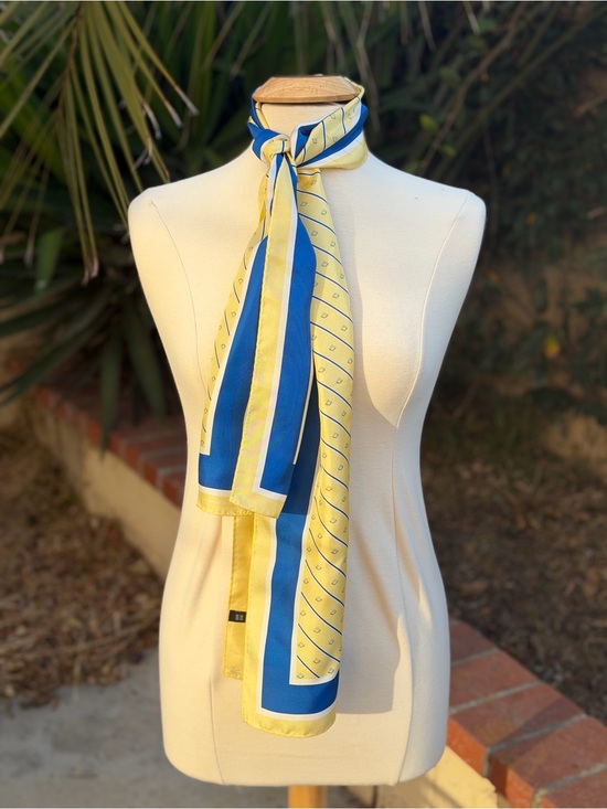 Spirit Accessories - Spirit Yellow and Blue Silk Patterned Scarf